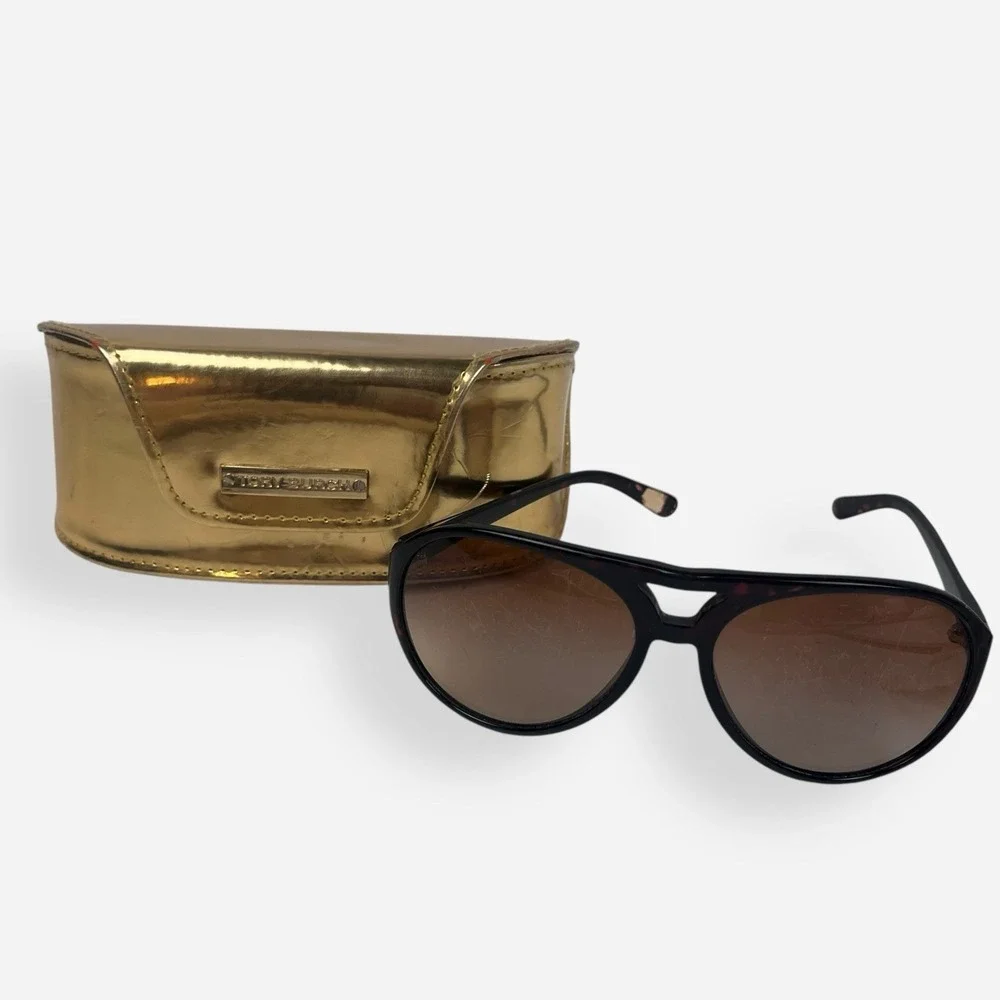 Tory Burch Aviator Sunglasses TY9009 Brown Gold‎ Case Plastic Frames Only